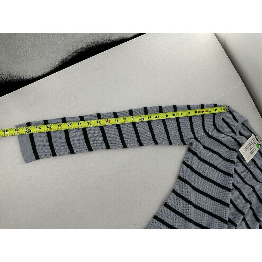 Kinross Cashmere Thermal Crewneck Sweater Sz M Waffle Knit Stripe Minimal $260 - Picture 10 of 11